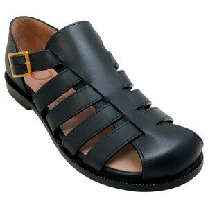 Loewe Black Leather Campo Sandals